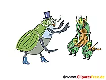 Orchester Comic, Cartoon, Clipart, Bild, Zeichnung, Illustration gratis