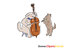 Violoncello spielen Clipart, Bild, Comic