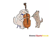 Violoncello spielen Clipart, Bild, Comic