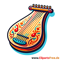 Zither Clipart zum Thema Musikinstrumente