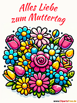 Alles Liebe zum Muttertag Karte zum Muttertag auf Deutsch