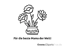 Bastelideen Muttertag - Grußkarten drucken, ausmalen, verschenken