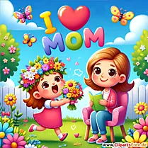 Glückwunsch zum Muttertag - Ich liebe Mama