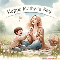 Gratulation zum Muttertag, Sohn und Mutter PNG-Bild