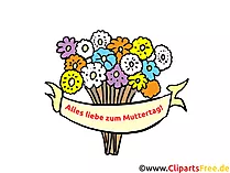 Grußkarte zum Muttertag - Alles liebe zum Muttertag