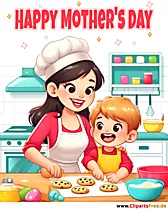 Targeta de felicitació del Dia de la Mare en estil de dibuixos animats