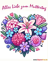Grußkarte zum Muttertag mit Blumenstrauß