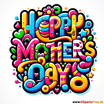 Happy Mothers Day greeting card with caption in English