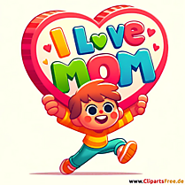 BOY with heart - ilustrasyon para sa Mother's Day