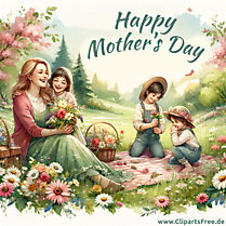 Belo e feliz cartão de felicitações para o Dia das Mães