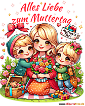 Schöne Glückwunschkarte zum Muttertag - PNG Bild