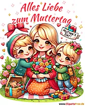 Schöne Glückwunschkarte zum Muttertag - PNG Bild