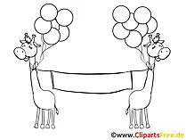 Banner zwischen zwei Giraffen Clipart, Bild, Zeichnung