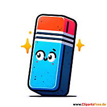 Clipart Radiergummi als Cartoonfirgur