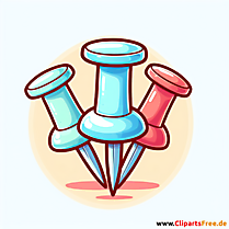 Reißzwecken Clipart - Bilder zum Thema Bürobedarf