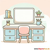 Schreibtisch Clipart - Bilder zum Thema Bürobedarf