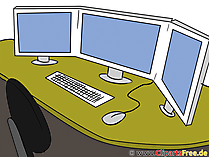 Clip Art Monitore am Arbeitsplatz