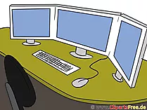 Clip Art Monitore am Arbeitsplatz