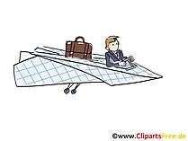 Dienstreise mit Flugzeug Clipart, Grafik, Bild, Cartoon