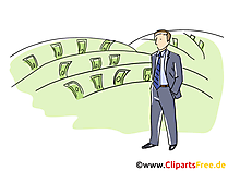 Feld mit Gelscheinen Clipart, Grafik, Bild, Cartoon