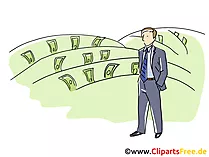 Feld mit Gelscheinen Clipart, Grafik, Bild, Cartoon