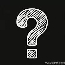Fragezeichen gezeichnet mit Kreide an der schwarzen Tafel Clipart
