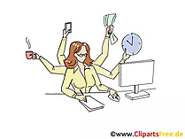Frau arbeitet im Büro Clipart, Grafik, Bild
