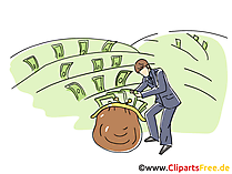 Garten mit Geld Clipart, Grafik, Bild, Cartoon
