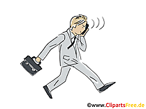 Geschäftsmann läuft und spricht per Handy Clipart, Bild