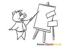 Geschaeftsmann praesentiert Clipart, Bild, Zeichnung