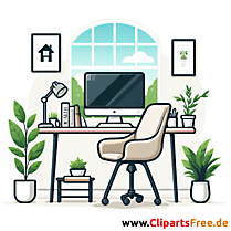 Homeoffice Arbeitsplatz Clipart