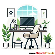 Homeoffice Arbeitsplatz Clipart