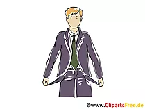 Kein Geld - Taschen leer Clipart, Grafik, Bild