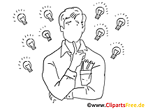 Kreative Person Clipart schwarz-weiss