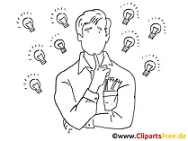 Kreative Person Clipart schwarz-weiss