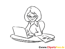 Woman in Office Clip Art, Image Pic