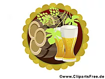 Beer barrel, beer mug picture para sa Oktoberfest