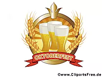 Бокалы пива на Октоберфест clipart, cartões, ilustrações