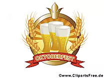 Pivní nápoje na Oktoberfestu klipart, obrázky, ilustrace