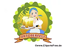 Clipart Oktoberfest, κορίτσι, μπύρα
