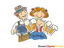 Oktoberfest-festival Clipart, Afbeelding, Grafisch, Illustratie, Strip, Stripfiguur