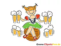 Mädchen in Trachten Clipart, Bild, Grafik, Illustration, Comic, Cartoon gratis