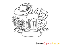 Schwarz-weiss Clipart zum Oktoberfest