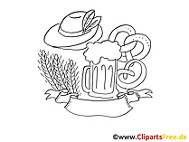 Schwarz-weiss Clipart zum Oktoberfest