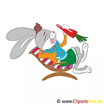Cliparts zu Osters Osterhase mit Möhre