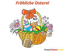 Froehliche Ostern - Karte mit Osterkorb