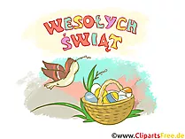 Bunte schöne Karte zu Ostern auf Polnisch