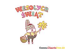 Cartoon e-Karte zu Ostern auf Polnisch