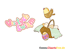 Clipart zu Ostern mit Überschrift auf Polnisch