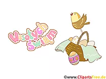 Clipart zu Ostern mit Überschrift auf Polnisch